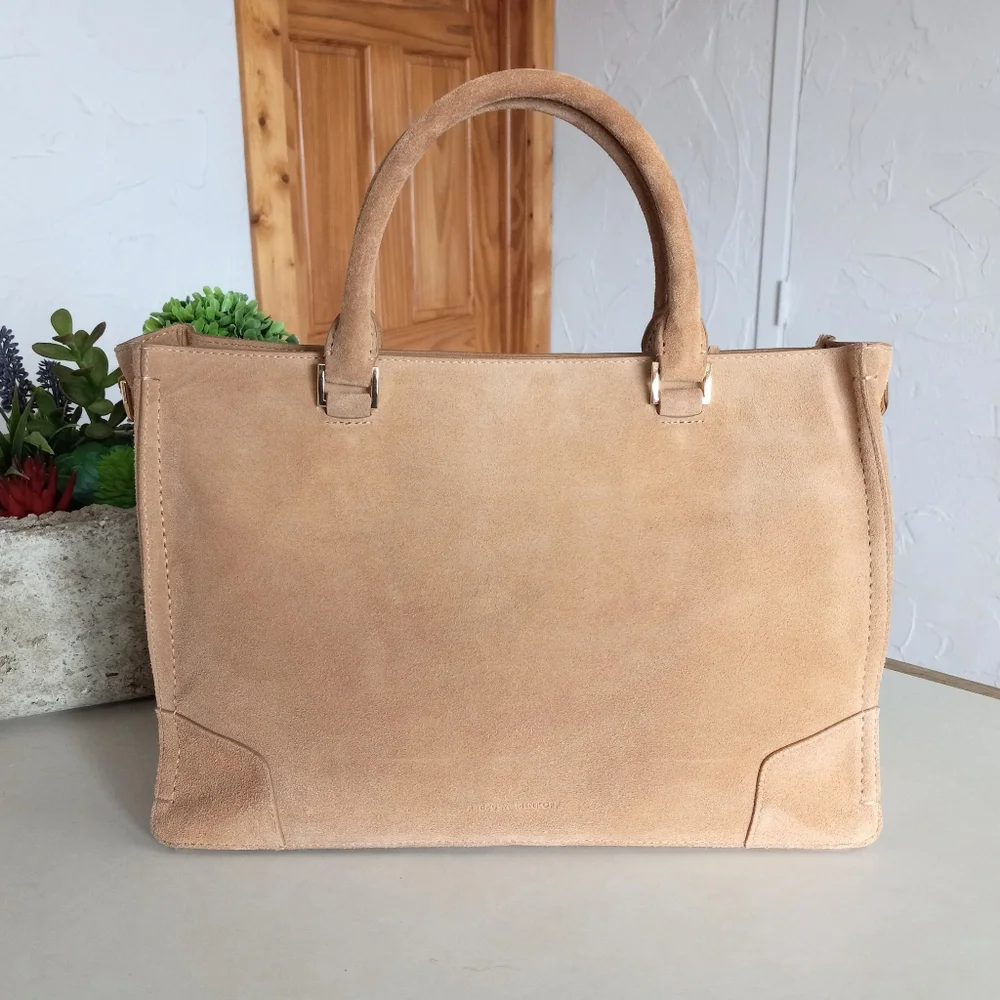 Rebecca Minkoff Suede Regan Satchel, Camel Retail $328